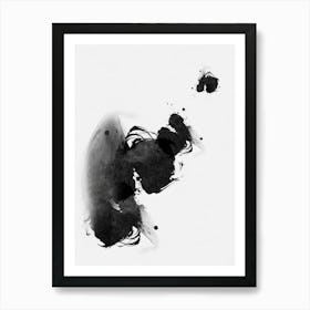 Black Ink Splatter Art Print