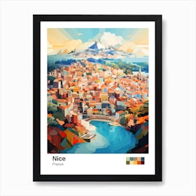 Nice, France, Geometric Illustration 1 Poster Art Print