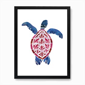 Sea Turtle Blue Art Print