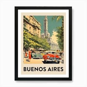 Buenos Aires Retro Travel Poster 1 Art Print