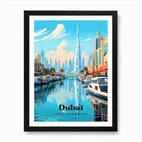 Dubai UAE Abu Dhabi Travel Art Illustration Art Print