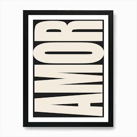 Amor - White & Black Art Print