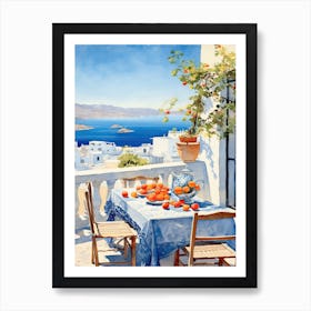 Mykonos Summer Watercolour 8 Art Print
