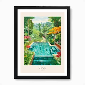 Ubud Bali 2 Midcentury Modern Pool Poster Art Print