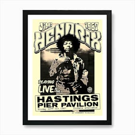 Poster Jimi Hendrix Hastings Pier Pavilion 22 1967 Art Print