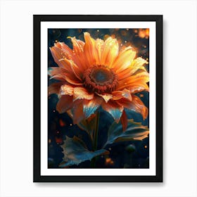 Sunflower In The Dark 2 Art Print