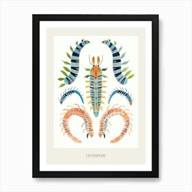 Colourful Insect Illustration Centipede 2 Poster Poster