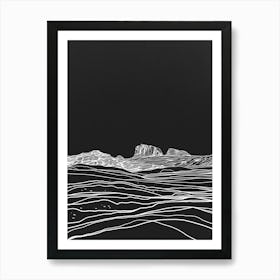 Beinn Tulaichean Mountain Line Drawing 5 Art Print