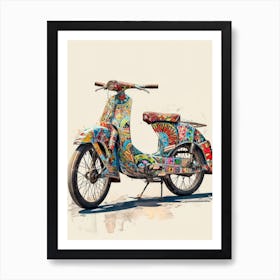 Vintage Colorful Scooter 28 Art Print