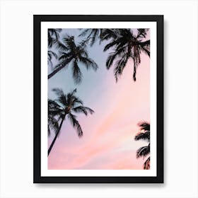 Sunset Over Palm Trees Art Print