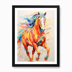A Horse Painting In The Style Of Broken Color 2 Art Print