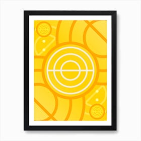 Geometric Abstract Glyph in Happy Yellow and Orange n.0069 Art Print