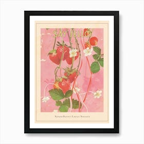 Strawberry Laces Candy Sweets Retro Collage 1 Poster Art Print
