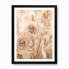 Boho Dried Flowers Rose 1 Art Print