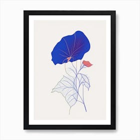 Morning Glory Floral Minimal Line Drawing 4 Flower Art Print