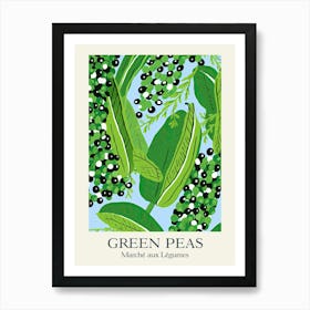 Marche Aux Legumes Green Peas Summer Illustration 2 Poster