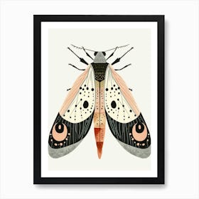 Colourful Insect Illustration Whitefly 16 Art Print