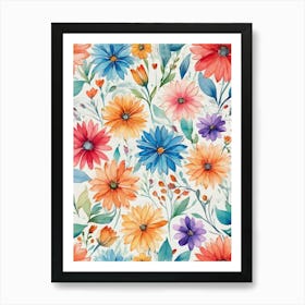 Watercolor Flowers 10 Art Print