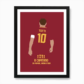 Italian Football Roma Totti Art Print