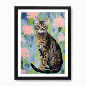 A Bengal Cat Painting, Impressionist Painting 4 Art Print