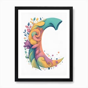 Colorful Letter C Illustration 50 Art Print