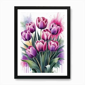 Watercolor Tulips 2 Art Print