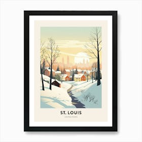 Vintage Winter Travel Poster St Louis Missouri 1 Art Print