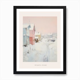 Dreamy Winter Painting Poster Reykjavik Iceland 1 Art Print