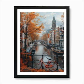 Amsterdam Canal Bikes Square Art Print