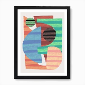 Abstract Stripe Minimal Collage 18 Art Print