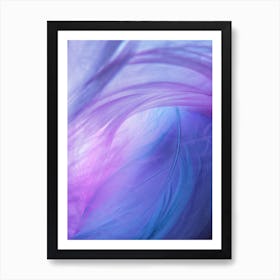 Purple And Blue Feathers Wallpaper Art Print