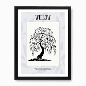 Willow Tree Simple Geometric Nature Stencil 1 Poster Art Print