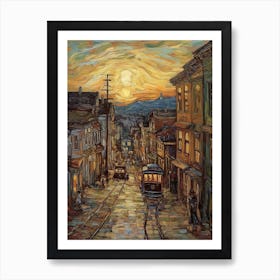 San Francisco Van Gogh Style 4 Art Print