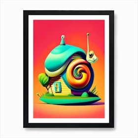 Snail With House On Its Back Pop Art Art Print