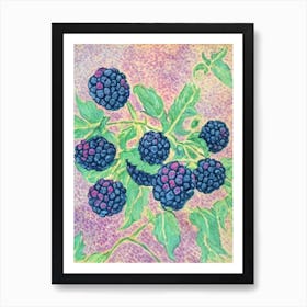 Black Raspberry 1 Vintage Sketch Fruit Art Print