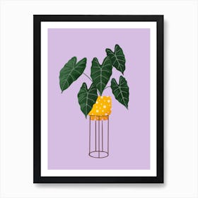 Philodendron On Purple Art Print