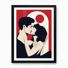 Kissing Couple, Valentine's Day 2 Art Print