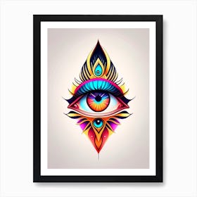 Digital Art, Symbol, Third Eye Tattoo 1 Art Print