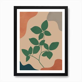 Neutral Earthy Tone Plant Art Print