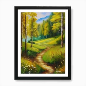 Canada, Canadian mountain forests, mountain pass, a distinctive and beautiful work of art describing the beauty of nature in Canada. Art Print