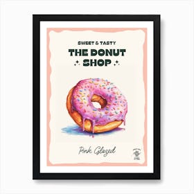 Pink Glazed Donut The Donut Shop 1 Art Print