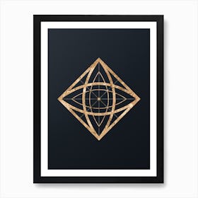 Abstract Geometric Gold Glyph on Dark Teal n.0181 Art Print