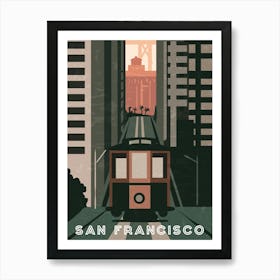 San Francisco, USA — Retro travel minimalist poster Art Print