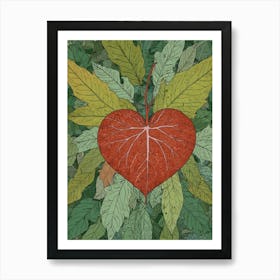 Heart Of Leaves 4 Art Print