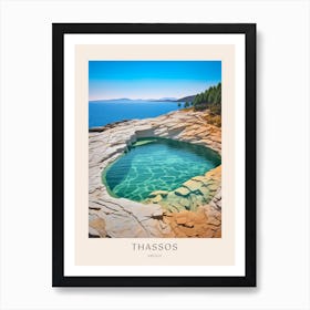 Thassos Greece Midcentury Modern Pool Poster Art Print