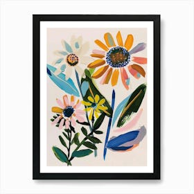 Painted Florals Oxeye Daisy 2 Art Print