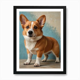 Corgi Dog Standing Art Print