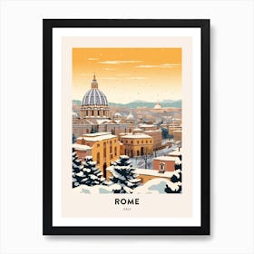 Vintage Winter Travel Poster Rome Italy 2 Art Print