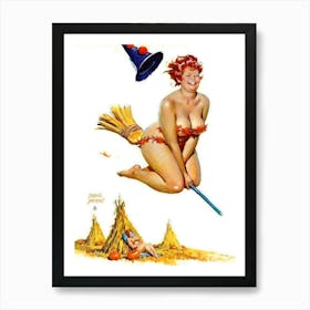 Happy Pinup Witch Ride Affiche