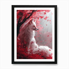 Beautiful Fantasy White Fox 16 Art Print